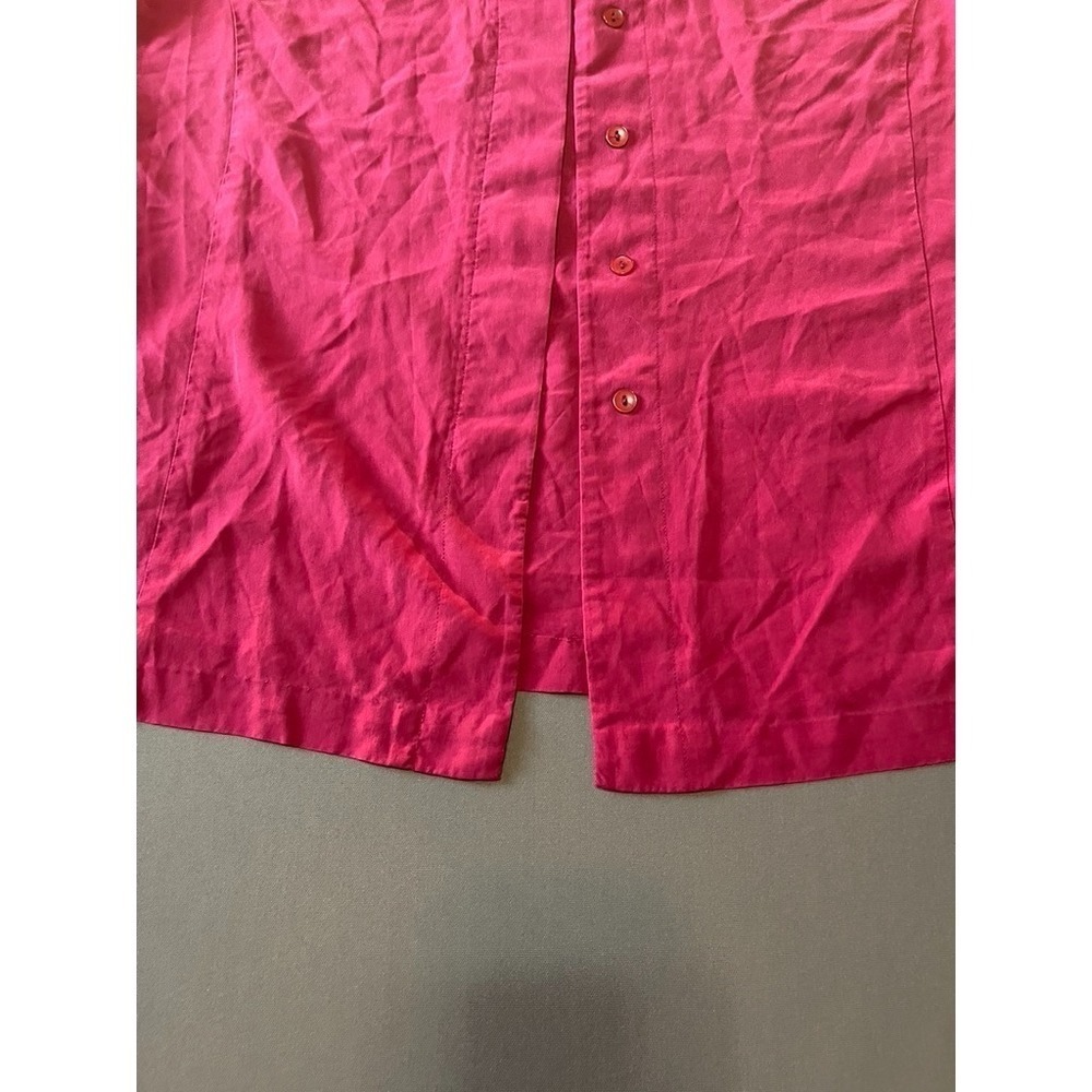 Vintage Christie and Jill Red Silk Short Sleeve Blouse Size 8 - Picture 4 of 9